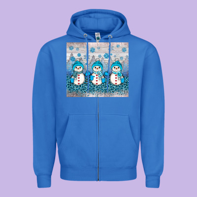 Snowman Winter Zipper Hoodie Designed By Jahusdesignshop