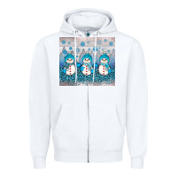 White snowman winter Zipper Hoodie - JahusDesignShop