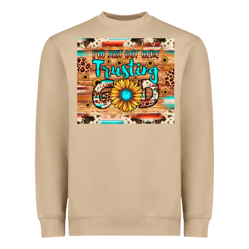 I'm Just Out Here Trusting God Heavyweight Sweatshirt by JahusDesignShop | Teevron