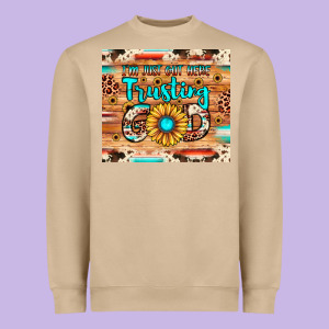 I'm Just Out Here Trusting God Heavyweight Sweatshirt Designed By Jahusdesignshop