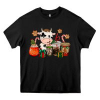 Black cow coffee cups christmas Heavy Core Tee - CowGirlArtShop