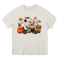 Cream cow coffee cups christmas Heavy Core Tee - CowGirlArtShop