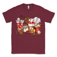 Burgundy Baseball coffee cups Classic Tee - HowdyJamesFarm