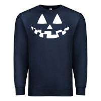 Navy halloween jack o lantern (white) Premium Sweatshirt - artisFamous