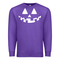 Purple halloween jack o lantern (white) Premium Sweatshirt - artisFamous
