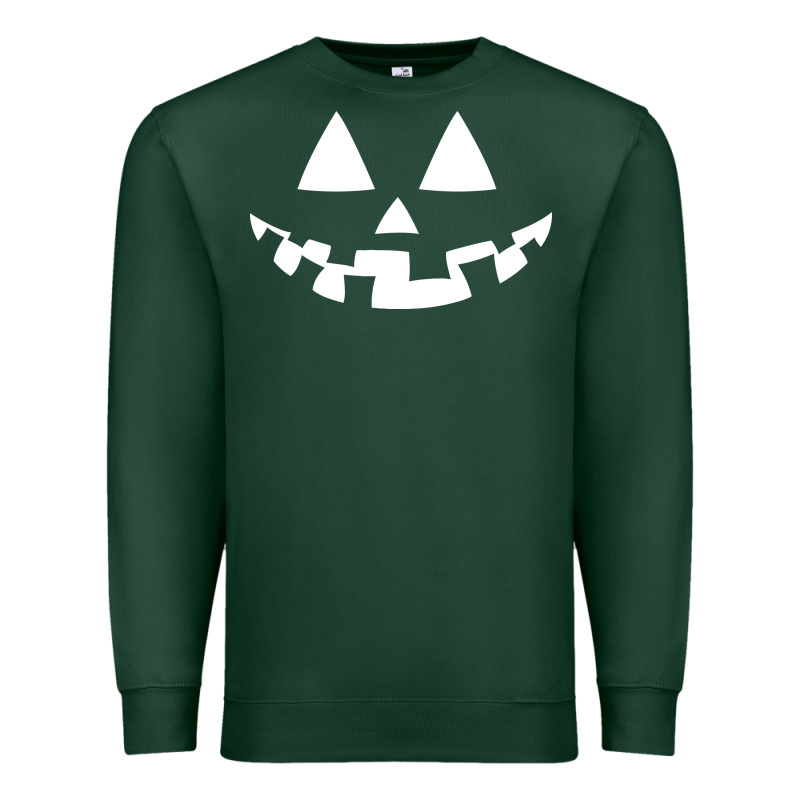 Halloween Jack O Lantern (white) Premium Sweatshirt by artisFamous | Teevron