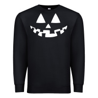 Black halloween jack o lantern (white) Premium Sweatshirt - artisFamous