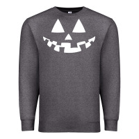 Charcoal Heather halloween jack o lantern (white) Premium Sweatshirt - artisFamous