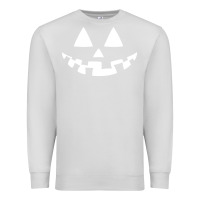 Dove Grey halloween jack o lantern (white) Premium Sweatshirt - artisFamous