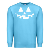 Ocean Blue halloween jack o lantern (white) Premium Sweatshirt - artisFamous