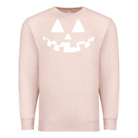 Pale Pink halloween jack o lantern (white) Premium Sweatshirt - artisFamous