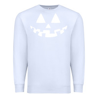 White halloween jack o lantern (white) Premium Sweatshirt - artisFamous