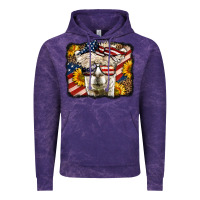 Cloud Purple Western 4th Of July Lama Background Vintage Hoodie - LillyAllenDesigns