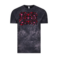 Cloud Black valentines day leopard and heart background Vintage Tee - FaDigitalArtStudio