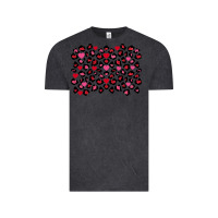 Vintage Black valentines day leopard and heart background Vintage Tee - FaDigitalArtStudio