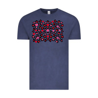 Vintage Denim valentines day leopard and heart background Vintage Tee - FaDigitalArtStudio