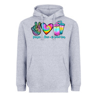 Heather Grey peace love loaded tea Heavyweight Hoodie - JahusDesignShop