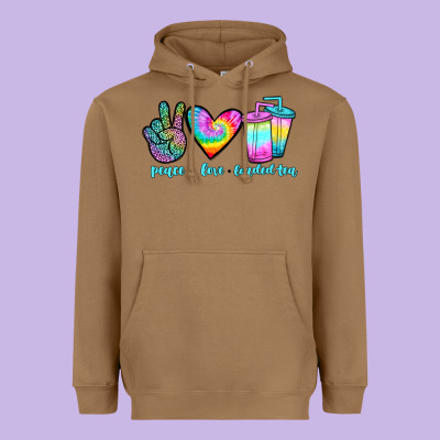 Peace Love Loaded Tea Heavyweight Hoodie Designed By Jahusdesignshop
