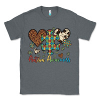 Charcoal Heather autism awareness leopard cowhide herts puzzle Classic Tee - Artiststas