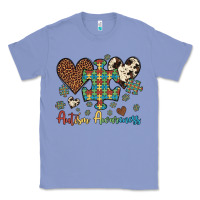 Colony Blue autism awareness leopard cowhide herts puzzle Classic Tee - Artiststas