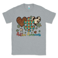 Heather Grey autism awareness leopard cowhide herts puzzle Classic Tee - Artiststas