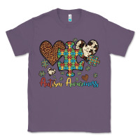 Lavender autism awareness leopard cowhide herts puzzle Classic Tee - Artiststas