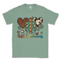 Sage autism awareness leopard cowhide herts puzzle Classic Tee - Artiststas