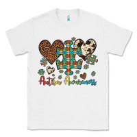 White autism awareness leopard cowhide herts puzzle Classic Tee - Artiststas