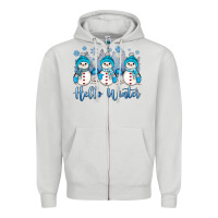Dove Grey snowman hello winter Zipper Hoodie - JahusDesignShop