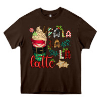 Chocolate Brown Fa la la la latte Heavy Core Tee - CowGirlArtShop
