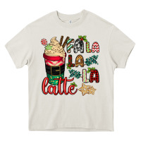 Cream Fa la la la latte Heavy Core Tee - CowGirlArtShop