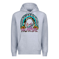 Heather Grey nurse rainbow Premium Hoodie - SublimationCraftShop