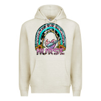 Oatmeal Heather nurse rainbow Premium Hoodie - SublimationCraftShop