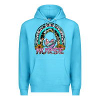 Ocean Blue nurse rainbow Premium Hoodie - SublimationCraftShop