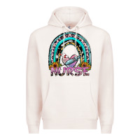Pale Pink nurse rainbow Premium Hoodie - SublimationCraftShop