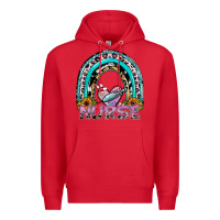 Red nurse rainbow Premium Hoodie - SublimationCraftShop