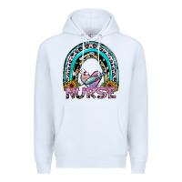 White nurse rainbow Premium Hoodie - SublimationCraftShop
