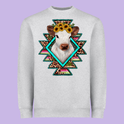 Heifer Cowhide Aztec Heavyweight Sweatshirt Designed By Jahusdesignshop