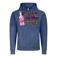 Vintage Denim V is For Valentine Vodka Vintage Hoodie - CowhideDigitalArt