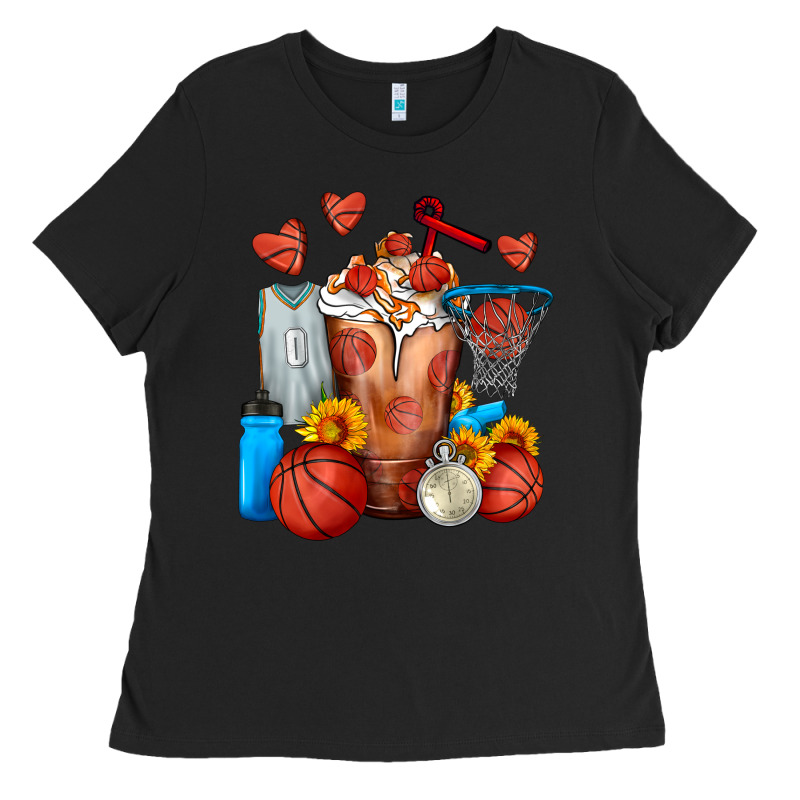 Basketball Sunflower Frappe Ladies Tee by FaDigitalArtStudio | Teevron