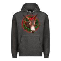 Charcoal Heather Christmas donkey with bandana Premium Hoodie - Jasminsmagicworld