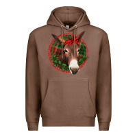 Chestnut Christmas donkey with bandana Premium Hoodie - Jasminsmagicworld