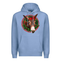 Colony Blue Christmas donkey with bandana Premium Hoodie - Jasminsmagicworld