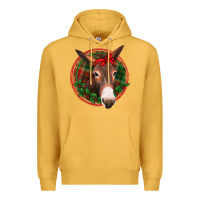 Mustard Christmas donkey with bandana Premium Hoodie - Jasminsmagicworld