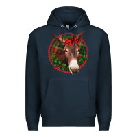 Navy Christmas donkey with bandana Premium Hoodie - Jasminsmagicworld