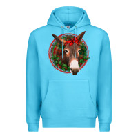 Ocean Blue Christmas donkey with bandana Premium Hoodie - Jasminsmagicworld