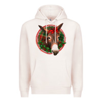 Pale Pink Christmas donkey with bandana Premium Hoodie - Jasminsmagicworld