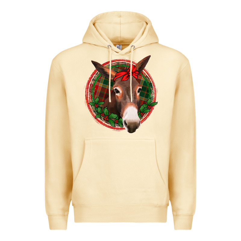 Christmas Donkey With Bandana Premium Hoodie by Jasminsmagicworld | Teevron