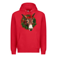 Red Christmas donkey with bandana Premium Hoodie - Jasminsmagicworld
