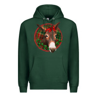 Sports Green Christmas donkey with bandana Premium Hoodie - Jasminsmagicworld